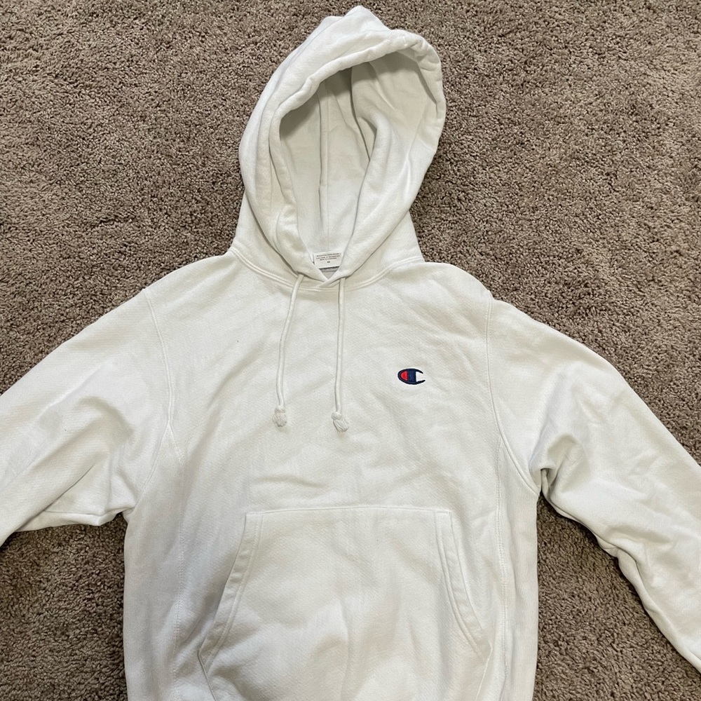 Champion, extra small pullover hoodie, white
